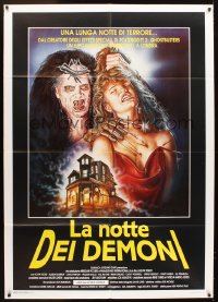 1s494 NIGHT OF THE DEMONS Italian 1p 1988 cool different horror art by G.P. Rabito!