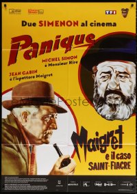 1s498 PANIC /MAIGRET & THE ST. FIACRE CASE Italian 1p 2019 art of Jean Gabin & Michel Simon, Georges Simenon double-bill!