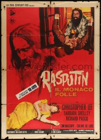 1s505 RASPUTIN THE MAD MONK Italian 1p 1966 completely different art of crazed Christopher Lee!