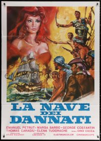1s509 REVENGE OF THE OUTLAWS Italian 1p 1969 different art of sexy woman over pirate ship!
