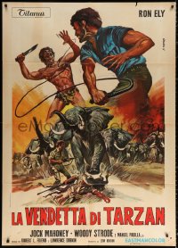 1s527 TARZAN'S DEADLY SILENCE Italian 1p 1970 Jock Mahoney hunts Ron Ely, different Franco art!