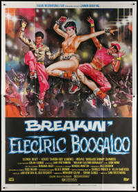 1s383 BREAKIN' 2 Italian 2p 1985 Electric Boogaloo, cool different break dancing art by Symeoni!