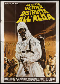 1s385 CRAZIES Italian 2p 1974 George Romero, Piovano art of creepy hooded man in gas mask!