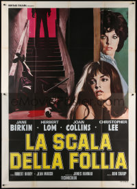 1s386 DARK PLACES Italian 2p 1974 different Nistri art of Jane Birkin & Joan Collins by murderer!