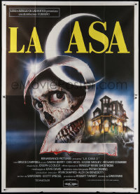 1s393 EVIL DEAD 2 Italian 2p 1987 Sam Raimi classic, different Sciotti art of skull & house!