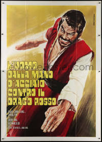 1s416 PAID WITH BLOOD Italian 2p 1970 great full-length kung fu artwork by Ferrari!!