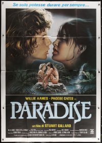 1s417 PARADISE Italian 2p 1982 sexy Phoebe Cates, Willie Aames, different sexy art by Sciotti!