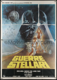 1s427 STAR WARS Italian 2p R1980s George Lucas classic sci-fi epic, great art by Tom Jung!