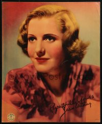 1s144 JEAN ARTHUR jumbo LC 1930s wonderful Columbia studio portrait with facsimile signature!