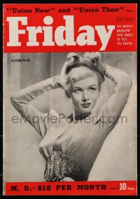 1s061 FRIDAY magazine November 15, 1940 great cover story about Veronica Lake, a star to be!