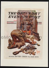 1s096 SATURDAY EVENING POST magazine cover October 15, 1938 coal furance art by J.C. Leyendecker!
