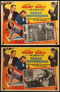 1s203 DESPERATE HOURS 2 Mexican LCs R1960s Humphrey Bogart, Fredric March, William Wyler