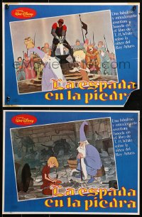 1s174 SWORD IN THE STONE 8 Mexican LCs R1980s Disney's young King Arthur & Merlin the Wizard!