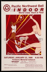 1s106 PACIFIC NORTHWEST BELL INDOOR 11x17 special poster 1988 cool track & field artwork!