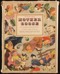 1s074 PICTURES FROM MOTHER GOOSE set of 8 14x19 art prints + folder 1945 art by Feodor Rojankovsky!