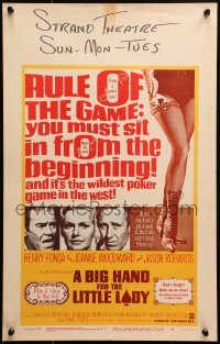 1s251 BIG HAND FOR THE LITTLE LADY WC 1966 Henry Fonda, Joanne Woodward, wildest poker game!