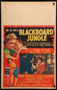 1s252 BLACKBOARD JUNGLE WC 1955 Richard Brooks classic, Glenn Ford, art of Margaret Hayes attacked!