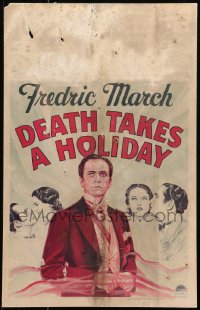 1s267 DEATH TAKES A HOLIDAY WC 1934 Fredric March as literal Death in human form, ultra rare!