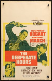 1s269 DESPERATE HOURS WC 1955 Humphrey Bogart attacks Fredric March from behind, William Wyler