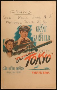 1s270 DESTINATION TOKYO WC 1943 Cary Grant & John Garfield in World War II, Delmer Daves, rare!