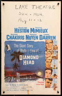 1s272 DIAMOND HEAD WC 1962 Charlton Heston, Mimieux, Chakiris, Nuyen, Terpning art of Hawaii!