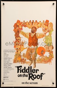 1s282 FIDDLER ON THE ROOF WC 1971 Norman Jewison, cool artwork of Topol & cast by Ted CoConis!
