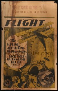 1s287 FLIGHT WC 1929 Frank Capra's supreme all-talking drama of the air, art of bi-planes & stars!