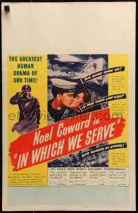 1s298 IN WHICH WE SERVE WC 1943 directed by Noel Coward & David Lean, English World War II epic!