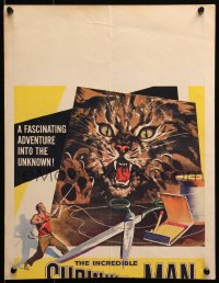 1s299 INCREDIBLE SHRINKING MAN WC 1957 Jack Arnold classic, great giant cat & tiny man artwork!