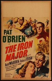 1s301 IRON MAJOR WC 1943 Pat O'Brien plays football in the military, great sports art!