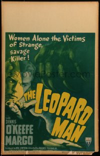 1s307 LEOPARD MAN WC 1943 Jacques Tourneur, art of Margo, the victim of a strange, savage killer!