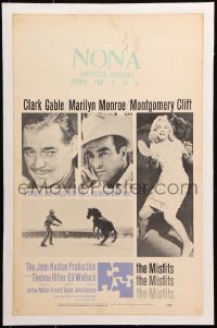 1s318 MISFITS linen WC 1961 sexy Marilyn Monroe, Clark Gable, Montgomery Clift, John Huston