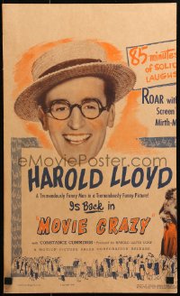 1s321 MOVIE CRAZY WC R1949 tremendously funny man Harold Lloyd in tremendously funny picture, rare!
