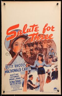 1s342 SALUTE FOR THREE WC 1943 sexy Betty Rhodes, Dona Drake and Her Girl Band!