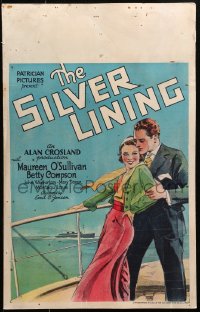 1s345 SILVER LINING WC 1932 art of Maureen O'Sullivan romanced by John Warburton on ship, rare!