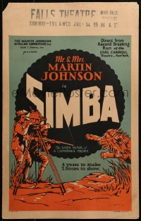 1s346 SIMBA WC 1928 Osa & Martin Johnson spent four years making this in Africa, cool art!