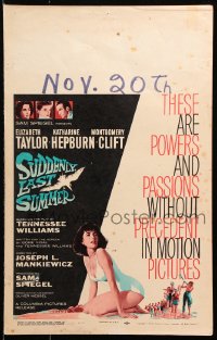 1s355 SUDDENLY, LAST SUMMER WC 1960 super sexy Elizabeth Taylor in swimsuit, Hepburn, Clift!