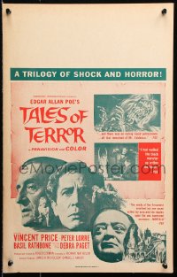 1s356 TALES OF TERROR Benton WC 1962 great images of Peter Lorre, Vincent Price & Basil Rathbone!