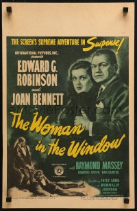 1s372 WOMAN IN THE WINDOW WC 1944 Fritz Lang, art of Edward G. Robinson & sexy Joan Bennett!