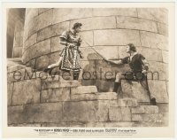 1t083 ADVENTURES OF ROBIN HOOD 8x10.25 still 1938 Errol Flynn & Basil Rathbone fighting on stairs!