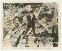 1t234 CITIZEN KANE 8.25x10 still 1941 great image of Orson Welles standing over newspaper piles!