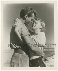 1t243 CLASH BY NIGHT 8.25x10 still 1952 Keith Andes passionately embracing sexy Marilyn Monroe!