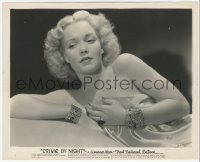 1t260 CRIME BY NIGHT 8.25x10 still 1944 best close up of sexy Jane Wyman naked under sheet!