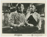 1t266 CURSE OF FRANKENSTEIN 8x10.25 still R1964 Peter Cushing with monster & Urquhart in lab!