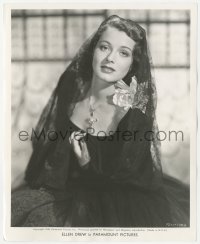 1t319 ELLEN DREW 8.25x10 still 1940 Paramount portrait in black lace with veil, Christmas in July!