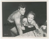 1t354 FLESH & FURY 8x10 key book still 1952 c/u of Tony Curtis & Mona Freeman swimming in lake!