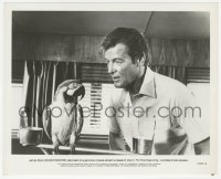 1t359 FOR YOUR EYES ONLY 8.25x10.25 still 1981 Roger Moore as James Bond talks to macaw on ship!