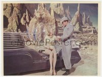 1t025 FORBIDDEN PLANET color 7.5x10 still #5 1956 Kelly helps sexy Anne Francis from rocket sled!