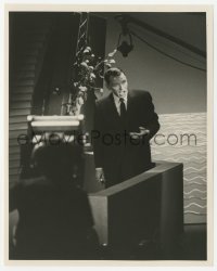 1t367 FRANK SINATRA SHOW TV 7.25x9 still 1950s great overhead shot of him singing on stage!