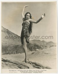 1t429 HER JUNGLE LOVE 7.75x9.75 still 1938 great image of sexy Dorothy Lamour in sarong on beach!